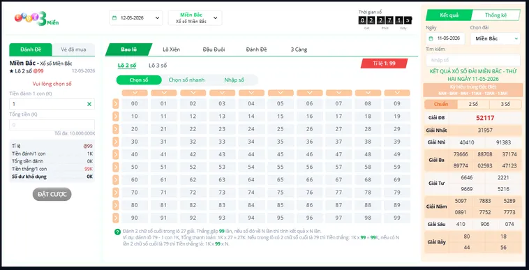 Đỉnh Cao Cá Cược Lô Đề 3 Miền Tại VaoBet Với Tỷ Lệ Thắng Lớn