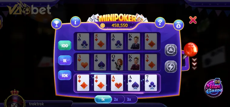 Table Game Mini Poker Tại VaoBet Trò Chơi Quay Số Nhanh Với Thưởng Khủng