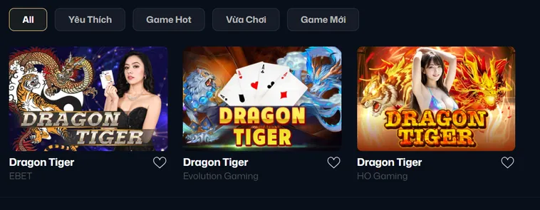 Dragon Tiger Tại VaoBet Trò Chơi Đối Kháng Tốc Độ Cao Với Giải Thưởng Lớn
