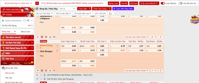 Trải Nghiệm Cá Cược Thể Thao SABA Sports Tại VaoBet Với Tỷ Lệ Cực Hấp Dẫn