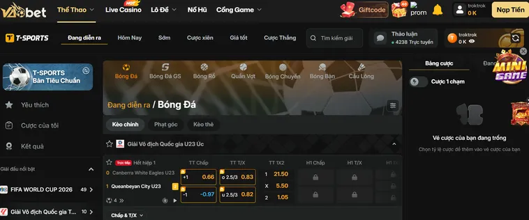 Chinh Phục Mọi Kèo Đấu Tại Sảnh Thể Thao T Sports Tại VaoBet Đỉnh Cao